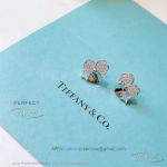 AAA Replica Tiffany Paper Flowers Diamond 925 Silver Earrings